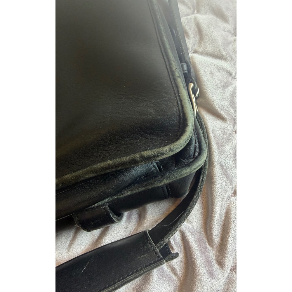 Flawed Gem! Coach Lexington Briefcase Blk Leather Messenger Bag A2S5325 Academia - Picture 4 of 15